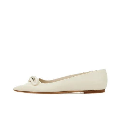 Ferragamo Женские повседневные туфли 0,5 см Women's White
