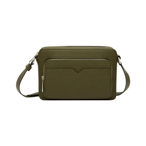 Valextra Millepunte Телячья кожа Journalist Сумка Сумка через плечо Сумка для ноутбука Мужская Армейский зеленый