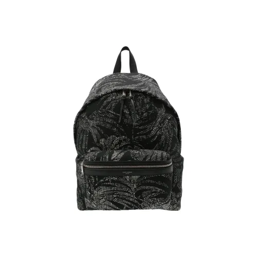 SAINT LAURENT Водонепроницаемый нейлоновый рюкзак из ткани мужской черный