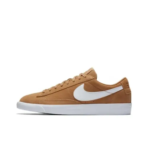 Nike Blazer Low Устойчивый к истиранию Дышащие Низкие Кроссовки для скейтбординга Унисекс Желтые