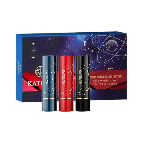 KATELYN Starlit Flowing Свет Велюр Помады Матовый с Матовая Текстура Легко Смесь Естественный Тон 3 Упаковки