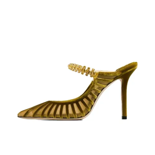 Jimmy Choo Bing Домашние тапочки Женские Золотые