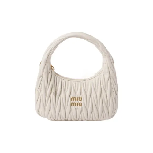 MIU MIU Wander series Овечья шкура Сумка-хобо Сумка через плечо Сумка Women's White
