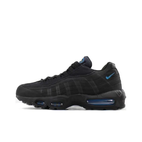 Nike Air Max 95 Устойчивый к истиранию Дышащие Низкие Беговые кроссовки Унисекс Черный Синий