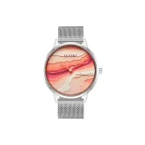 Серебряный корпус, розовая сетчатая сумка [мокко коробка]