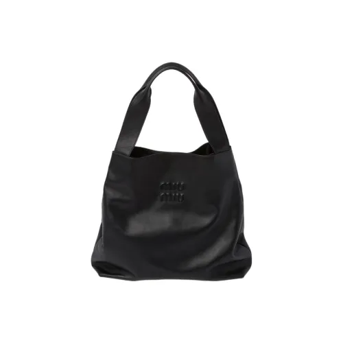 MIU MIU Кожа Тоут Сумка Сумка для покупок Хобо Сумка Сумка через плечо Сумка для женщин Черный