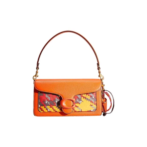 COACH Tabby Pebble Leather GOD OF Вино Bag Portable Crossbody Bag Shoulder Bag Medium Women's Brass Sun Orange