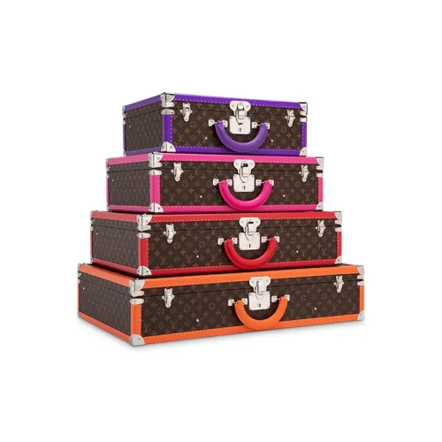 LOUIS VUITTON Монограмма Покрытый холст Хранение Коробка Твердый Чехол Унисекс Многоцветный