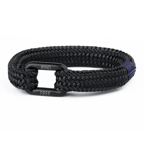 TUBAOSHU Титановая сталь Нейлон Полиэстер Браслет Запястье Шнур Унисекс Черный