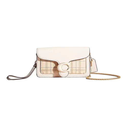 COACH Tabby Pebble Leather Messenger Bag Crossbody Bag Shoulder Bag Women's Brass Chalk