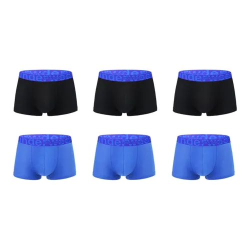 NBA 6 Pack Черный+Синий Мужские боксер-шорты