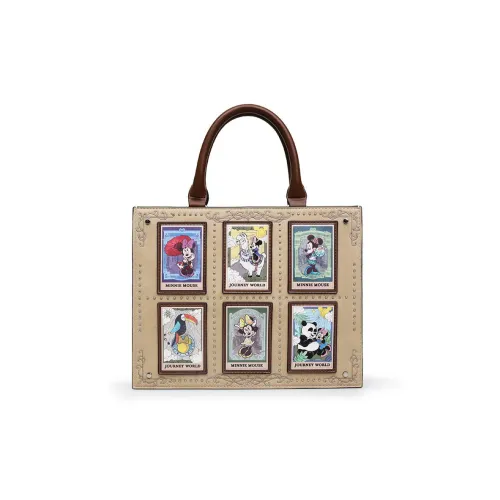 Disney Minnie Series ПУ (полиуретан) Сумка-тоут Сумка для покупок Сумка через плечо Сумка Большая Женская Бежевая Абрикосовая