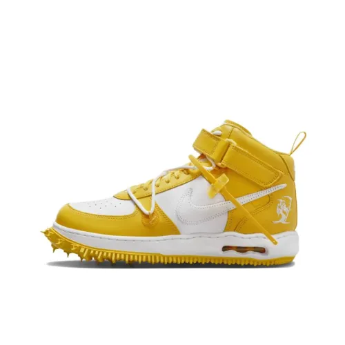 Nike Air FORCE 1 Скейтборд Кроссовки MID Топ Желтый Белый Унисекс