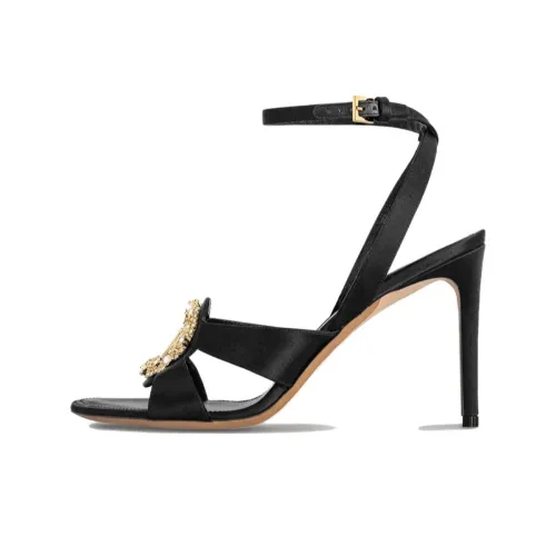 LOUIS VUITTON Met Сандалии One Ремень Сандалии 9 см Женские Черный