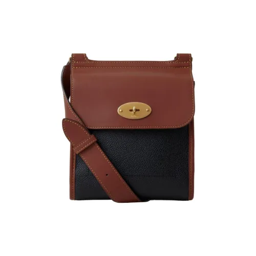 Mulberry Кожа Сумка через плечо Маленькая Мужская Черная и Коньячно-коричневая