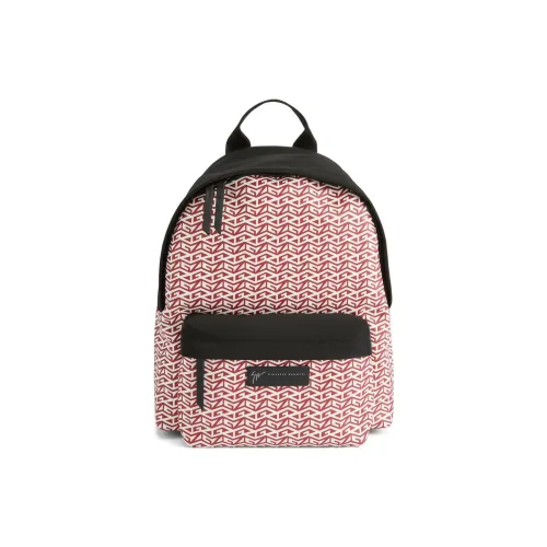 Giuseppe Zanotti GZ Leather Backpack Unisex Red Black Джузеппе Занотти GZ Кожаный Рюкзак Унисекс Красный и Черный