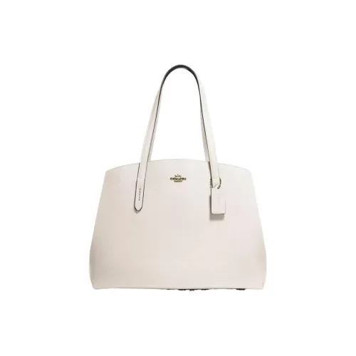 COACH Charlie Галечная кожа Сумка-купол Тоут Сумка Сумка для покупок Сумка Сумка через плечо Женская Белая