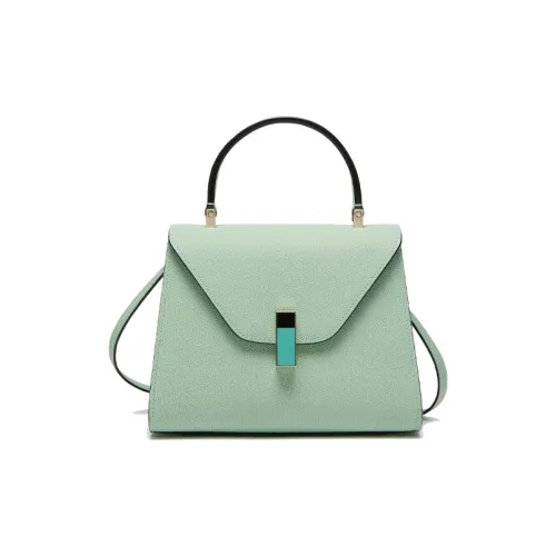 Valextra Iside Millepunte Телячья кожа Сумка через плечо Сумка Мини Женская Аква Зеленый Мятный Зеленый Черный