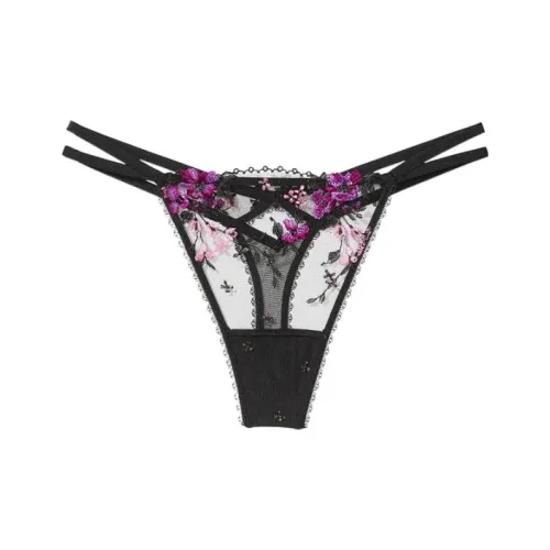 Victoria's Secret 1 Pack Черный Цветок С принтом Женские Стринги