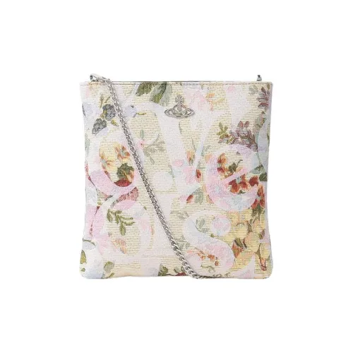 Vivienne Westwood Squire Полиэстер Хлопковая Смешанная Сумка через плечо Сумка на плечо Женская Бежевая Многоцветная