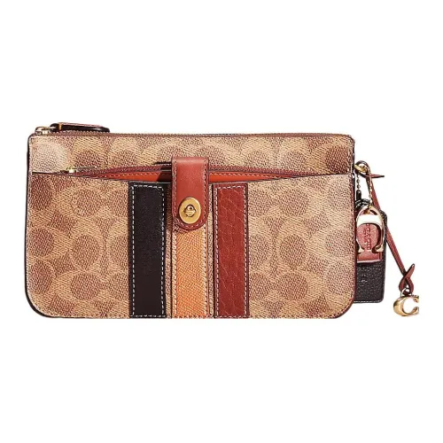 COACH NOA POP Up Холст и Кожа Сумка-Слинг Сумка через плечо Маленькая Женская Латунь и Коричневый и Ржаво-Красный