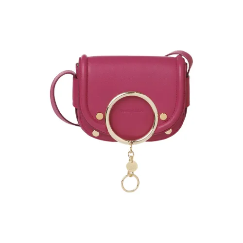 See By Chloe Fine Коровья крупнозернистая текстура Сумка через плечо Маленькая Женская Магнитная Розовая