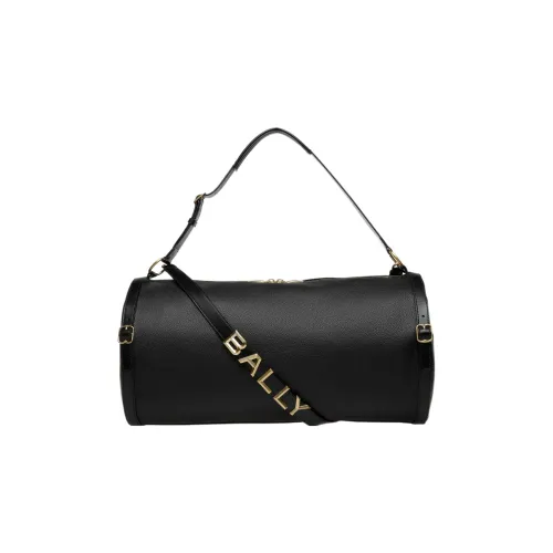 BALLY Корова Кожа Цилиндрическая Сумка Одно Плечо Через Плечо Портативная Спортивная Сумка Большая Мужская Черная