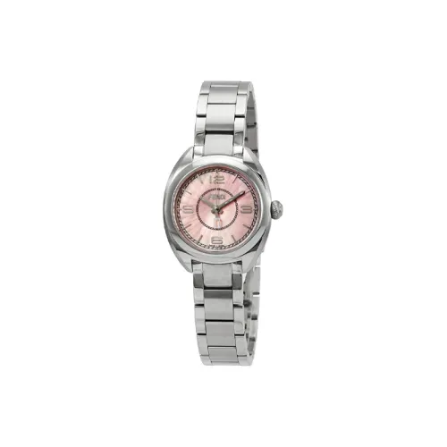 FENDI Женские часы Кварцевый механизм Ремешок из нержавеющей стали 26 мм Розовый циферблат Часы F218027500