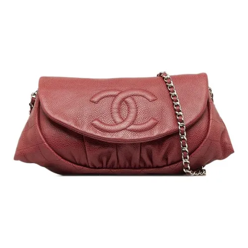 CHANEL Сумка через плечо из коровьей кожи кошелек женский кирпично-красный