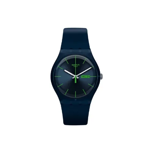 Swatch Quartz Механизм Унисекс Часы 41 мм Синий Циферблат Bio-Based Материал Корпус Часов Bio-Based Материал Ремешок SO29N704