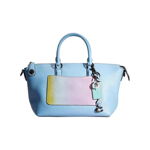 COACH Cara Pebble Кожа Сумка-пельмень Сумка Сумка через плечо Сумка через плечо Большая Женская Синяя