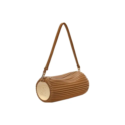 LOEWE Crinkle Nappa Sheep Leather Portable Crossbody Bag Shoulder Bag Women's Oak Brown