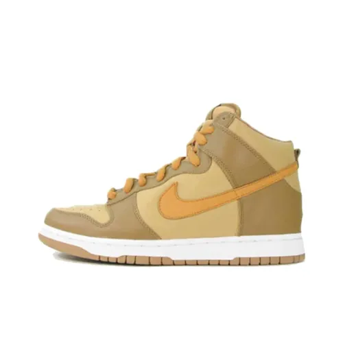 Nike Dunk Slip-Resistant Abrasion-Resistant High Top Skateboard Shoes Unisex Yellow Найк Dunk противоскользящие устойчивые к истиранию высокие топы кроссовки для скейтбординга унисекс желтые