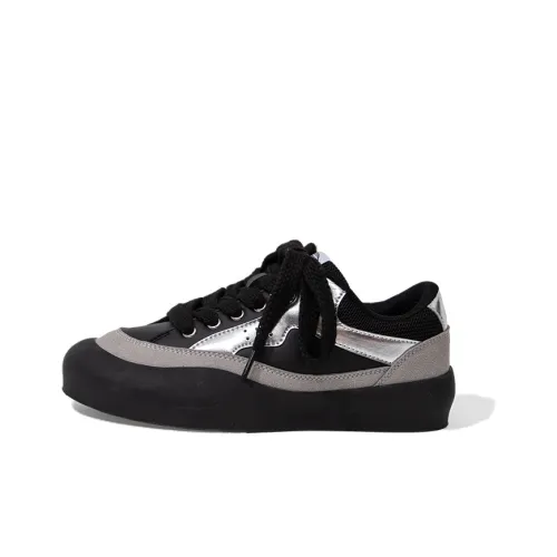 Feiyue Скейтборд Кроссовки Низкие Черные/Серебряные Женские