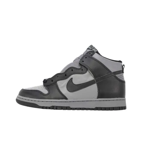 Nike Dunk High Slip-Resistant Shock Absorbers High Top Скейтборд Кроссовки Мужские Черные Серые