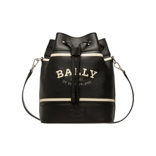 BALLY Корова Кожа Ведрообразная Сумка Сумка через плечо Средняя Женская Черная