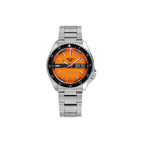 SEIKO Автоматический Механический Механизм Мужские часы Seiko5 42,5 мм Оранжевый