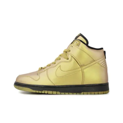 Nike Dunk High Slip-Resistant High Top Скейтборд Кроссовки Мужские Золотые