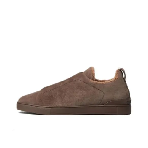Ermenegildo Zegna Triple Stitch Скейтборд Кроссовки Низкие Серый Коричневый Мужской