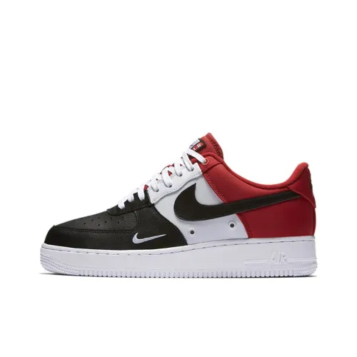 Nike Air Force 1 Амортизация Износостойкие Низкие Кроссовки для скейтбординга Мужские Красный Белый Черный