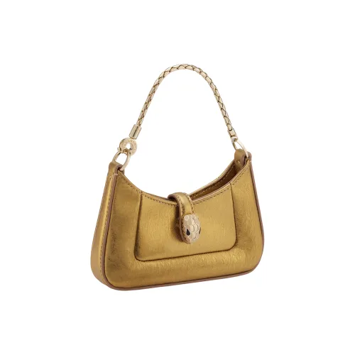 BVLGARI Serpenti Series Телячья кожа Сумка Сумка через плечо Женская Золотая