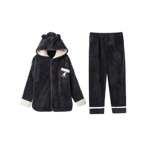 X QINGE Черный мужской комплект пижам