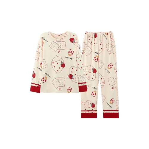 Pretty lady Женские пижамные комплекты с клубничным принтом