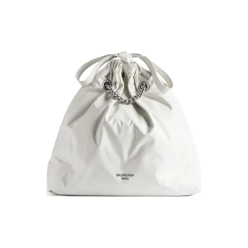 Balenciaga Crush Тисненая Телячья Кожа Тоут Сумка Сумка для покупок Сумка Сумка через плечо Женская Белая