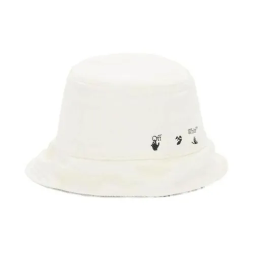 Off Белый Cotton Bucket Hats Унисекс