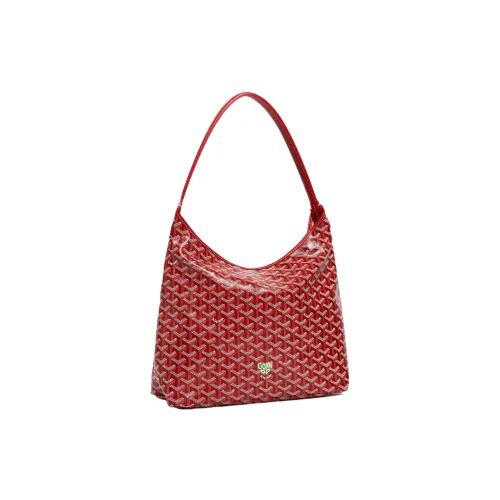 GOYARD Bohème Hobo Холст с кожей Сумка на плечо Комбинированная сумка Сумка на плечо Женская Красный Светло-зеленый Сердце