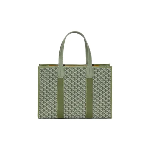 GOYARD Villette Холст и Кожа Тоут Сумка Сумка для покупок Сумка через плечо Сумка среднего размера Унисекс Хаки и Зеленый