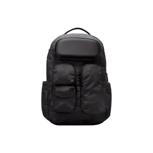 lululemon Полиэстер Ноутбук Сумка Рюкзак Стандартный Унисекс Камуфляж Угольный Черный