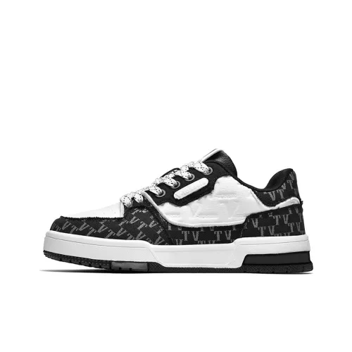 V TOXSEIE Оригинальный дизайн Slip-Resistant Shock Absorbers MID Топ Скейтборд Кроссовки Unisex Черный