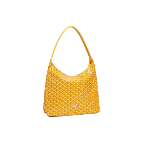 GOYARD Bohème Hobo Холст с кожей Сумка на плечо Комбинированная сумка Сумка на плечо Женская Желтая и Оранжевая Маленькая Сердечная Edition